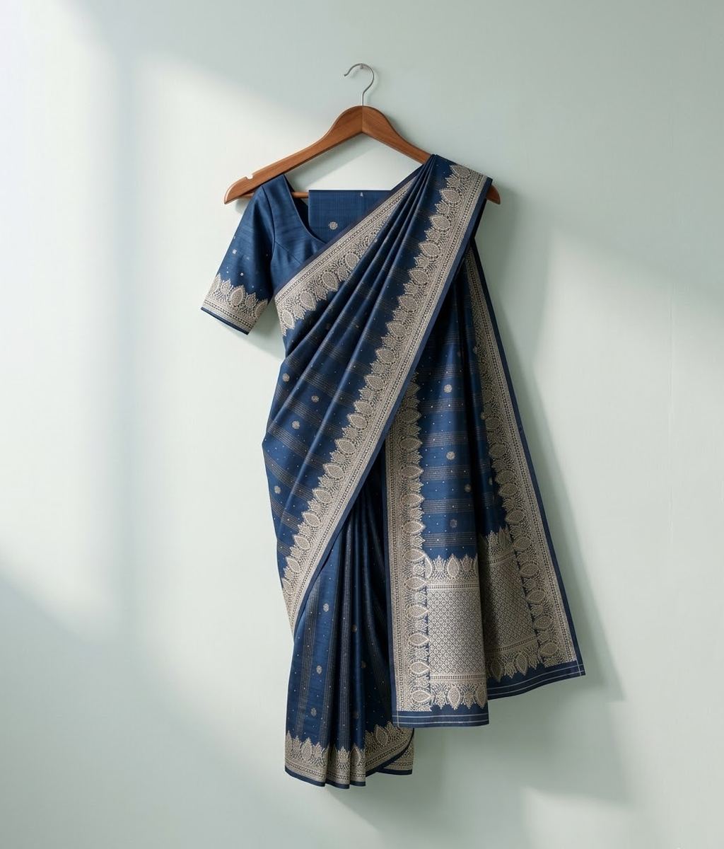 Chambray silk saree