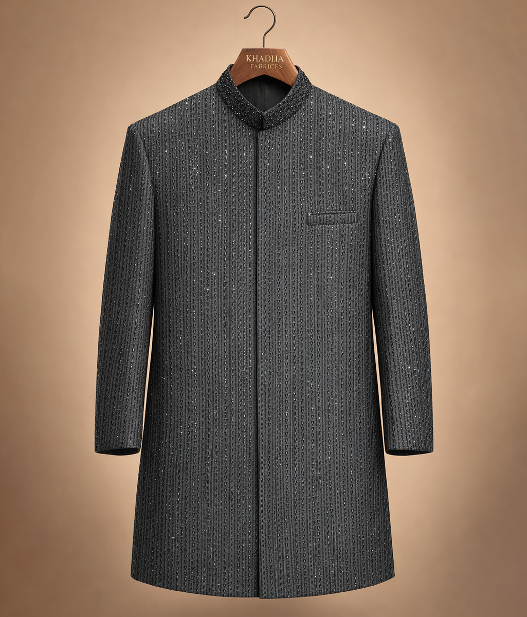 Sherwani embroidered collarwork