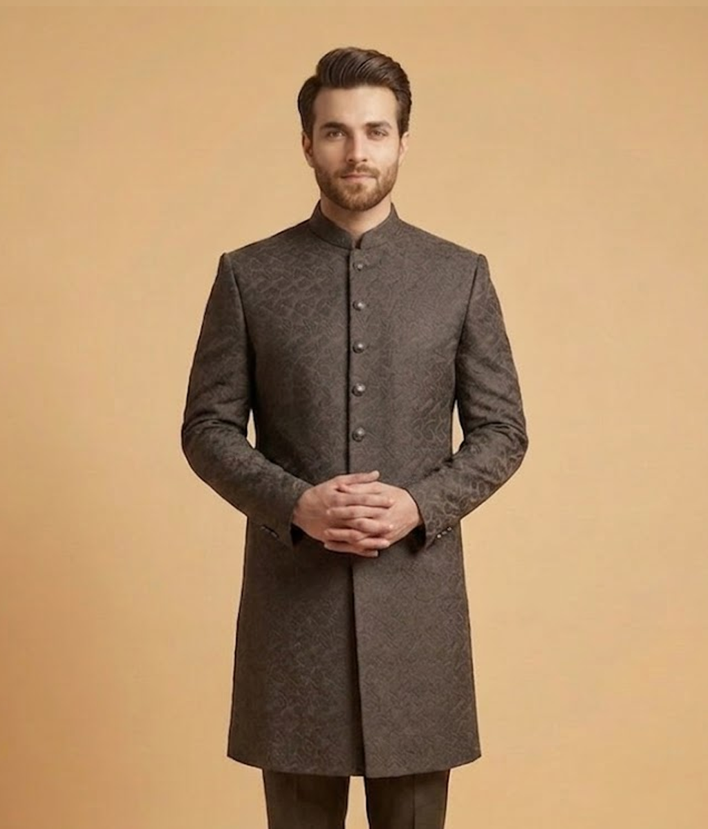 Silver Abstract Jamawar Dulha House