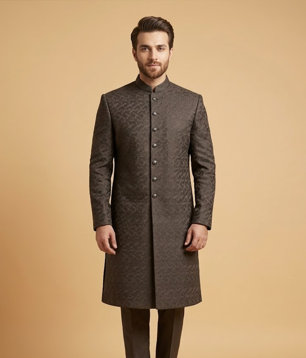 Silver Abstract Jamawar Dulha House