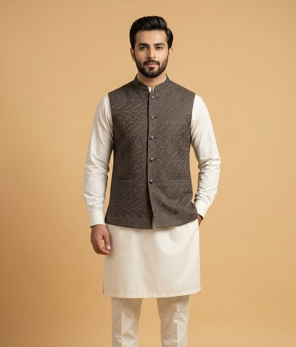 Silver Abstract Jamawar Dulha House