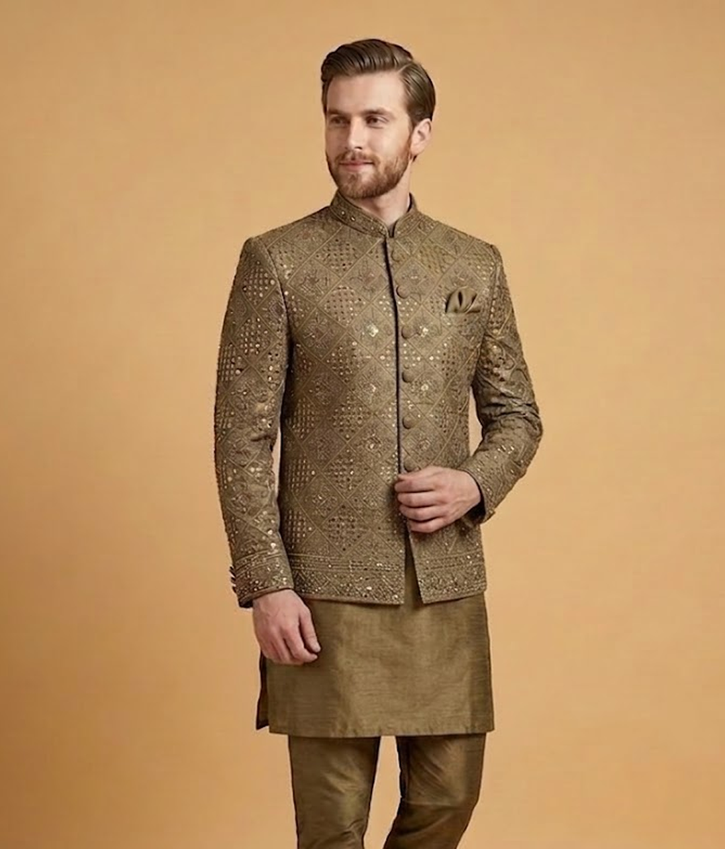 Silver Beaded Khadi Kumbal Style Jamawar Dulha House