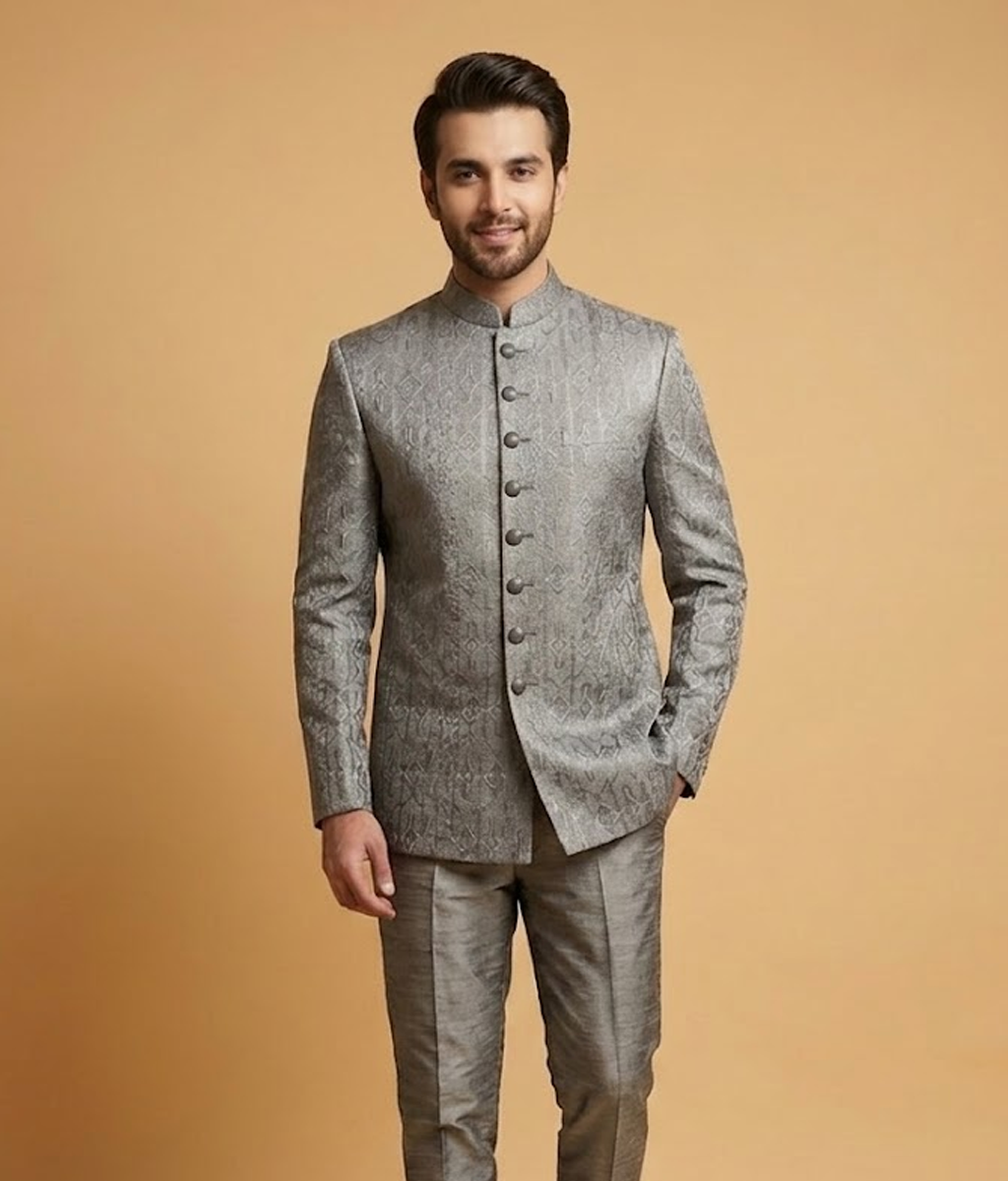 Silver Diamond Jamawar Dulha House