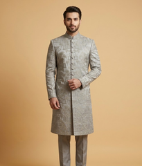 Silver Embroidered Floral Dulha House