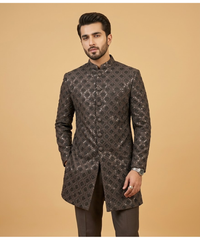 Silver Leaf Sequin Jamawar Dulha House