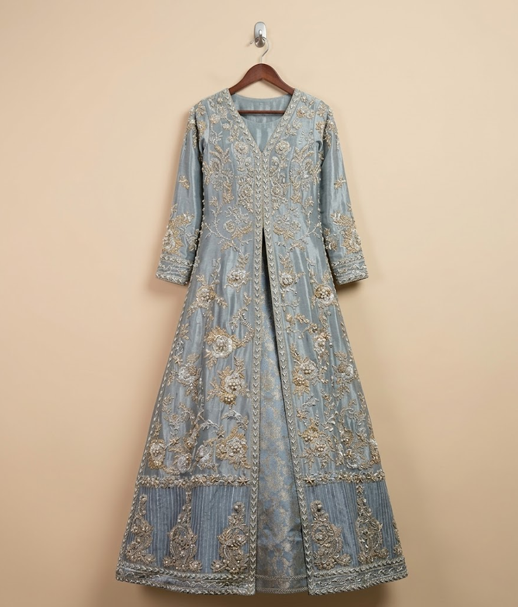 Slate Blue Gota-Patti Maxi