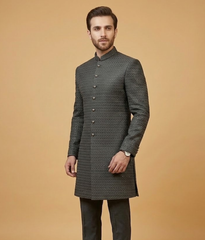 Slate Herringbone Jamawar Dulha House