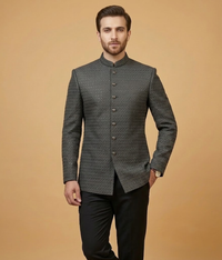 Slate Herringbone Jamawar Dulha House