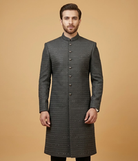 Slate Herringbone Jamawar Dulha House