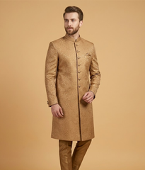 Tan Textured Jamawar Dulha House