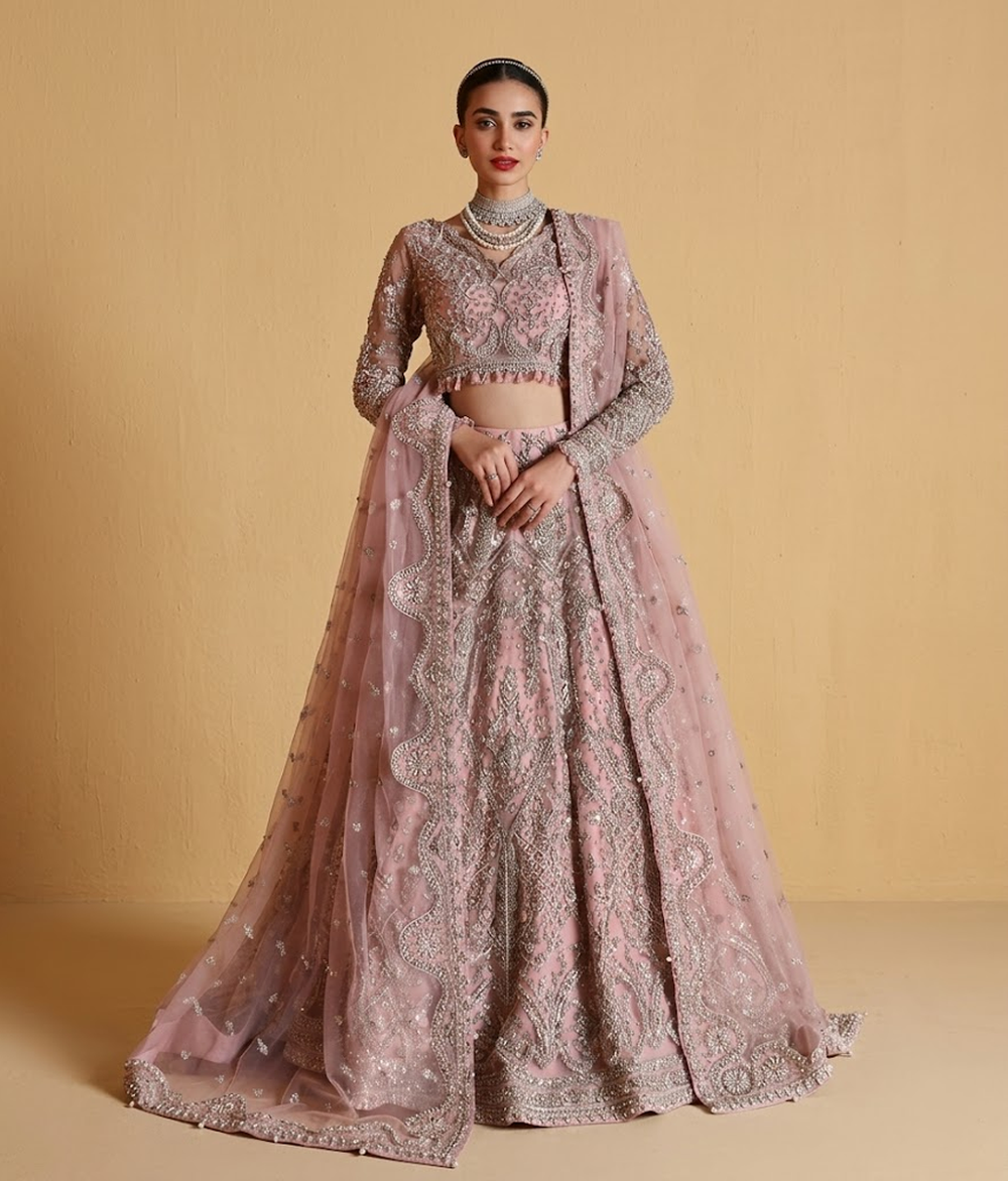 Tea Rose Silver-Work Lehenga Choli