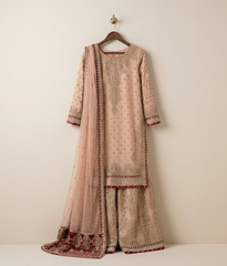Tea Rose Zardozi Gharara