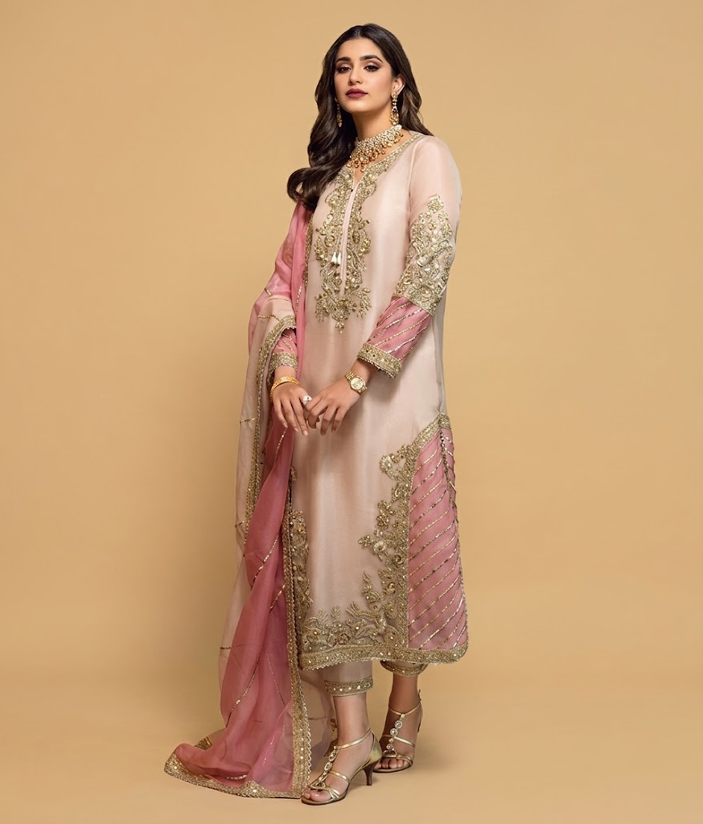 Tea Rose Zardozi Kurta
