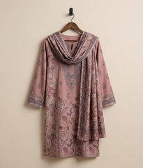 Tea pink Silk 2 Piece Shirt and Dupatta