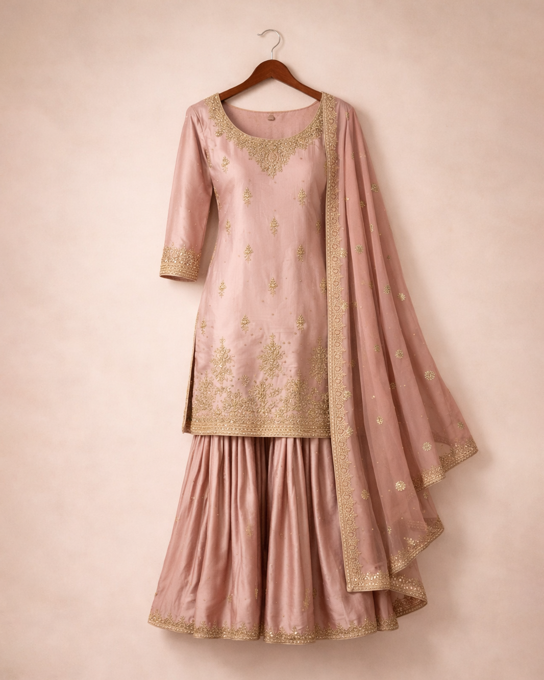 Tea pink gharara set