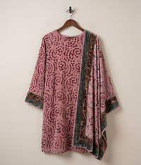 Tea pink printed Palachi 2 Piece Shirt and Dupatta