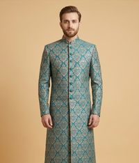 Teal Jamawar Damask Dulha House