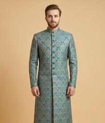 Teal Jamawar Damask Dulha House