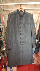 Black handmade Sherwani embroidered Sleeves