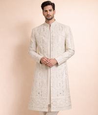 White Sherwani border sequence