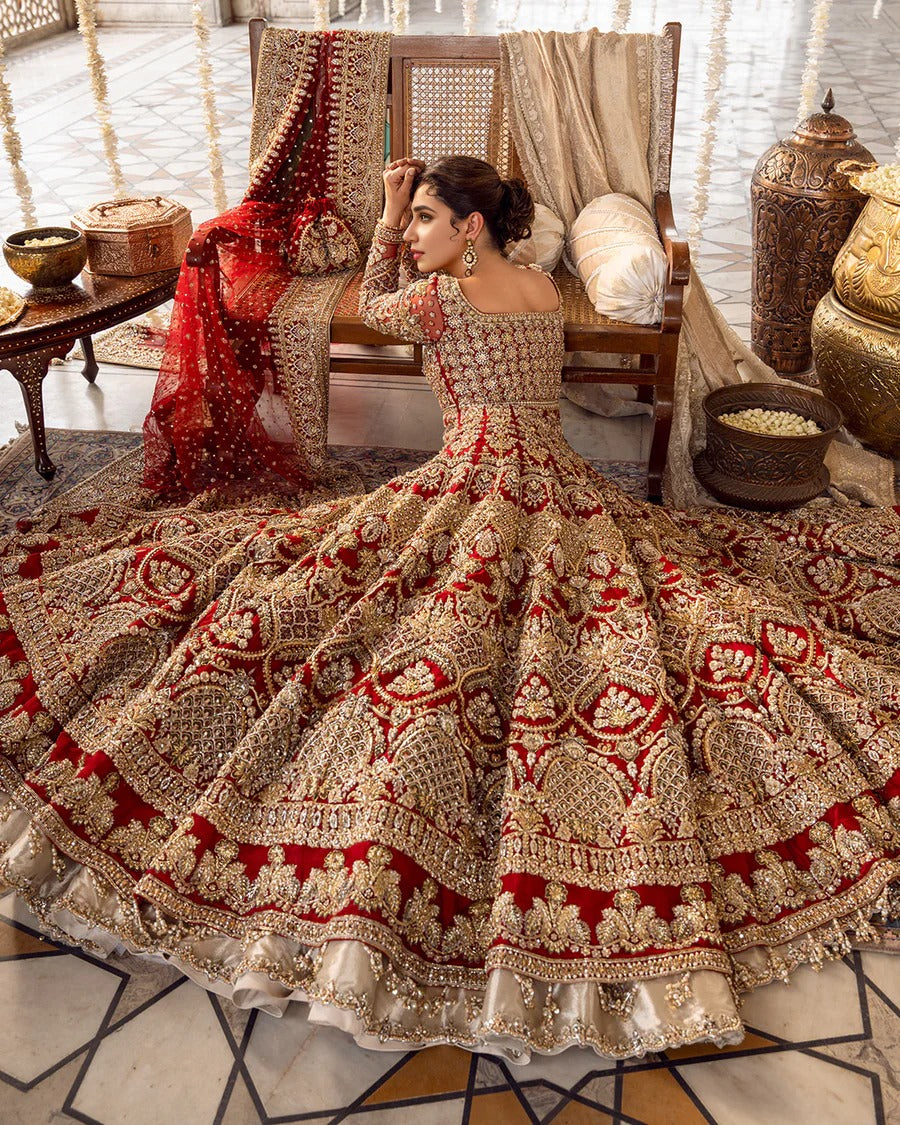 Wine Mukesh Bridal Lehenga