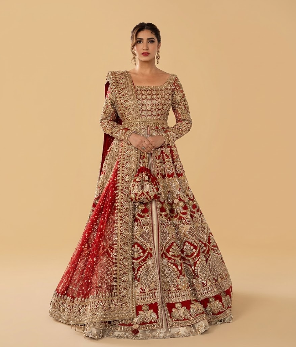 Wine Mukesh Bridal Lehenga