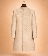 Gold sequence rawsilk sherwani