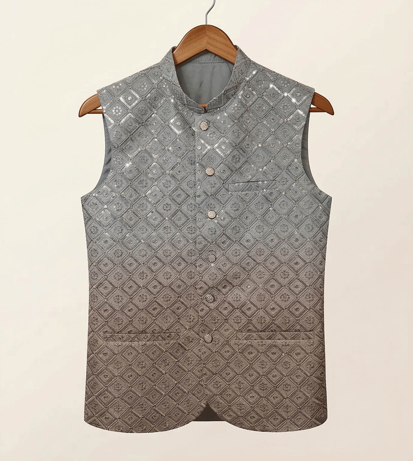 Grey Sequin fancy waistcoat