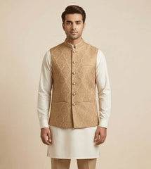 Light brown Paisley fancy waistcoat