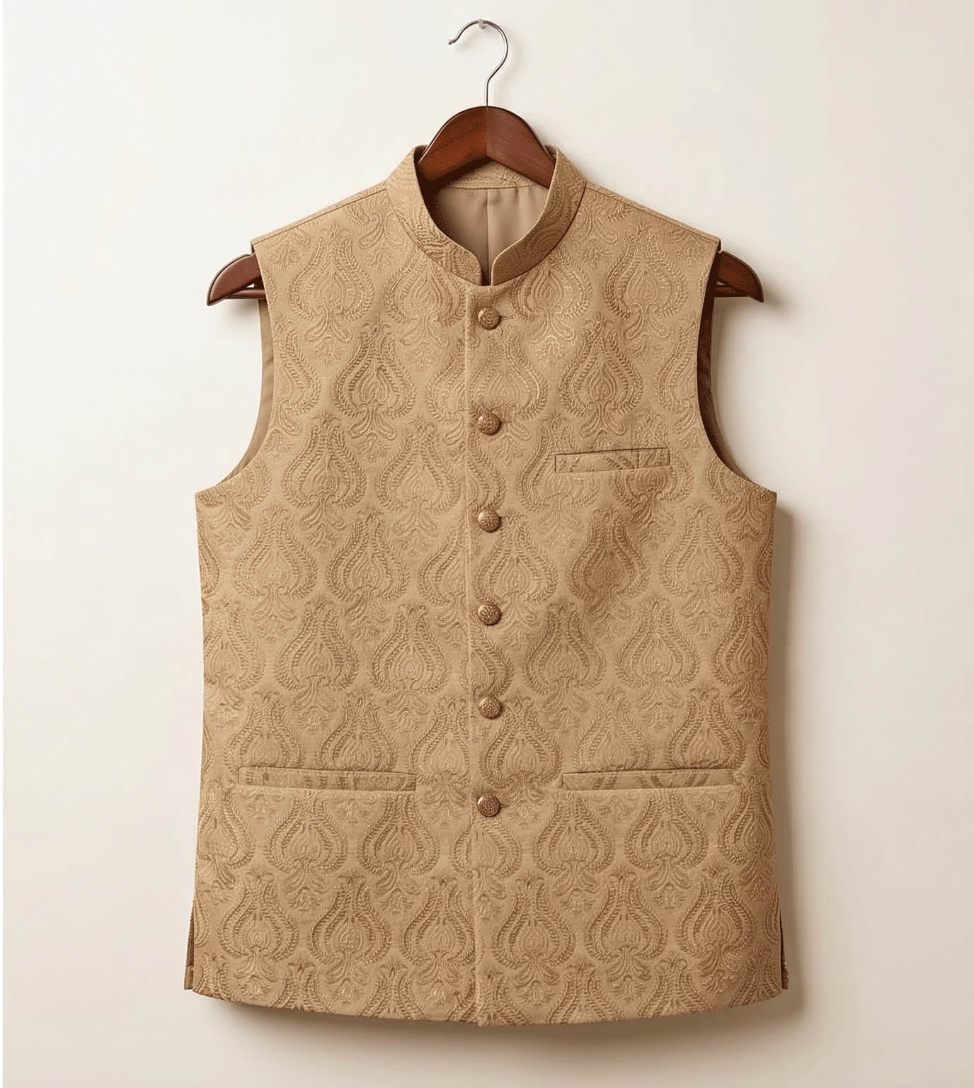 Light brown Paisley fancy waistcoat