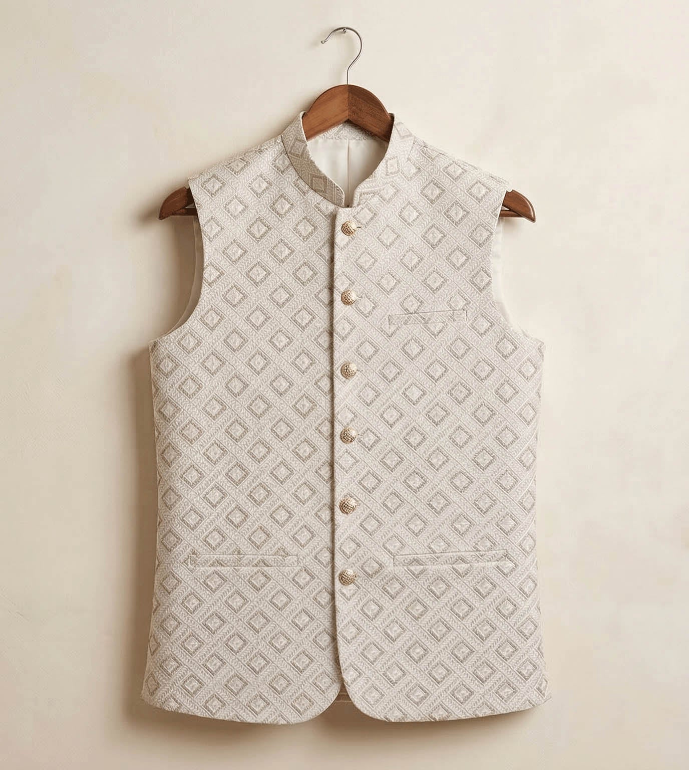Offwhite Geometric Box fancy waistcoat