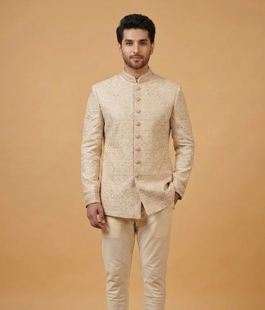 Beige Sequin Motif