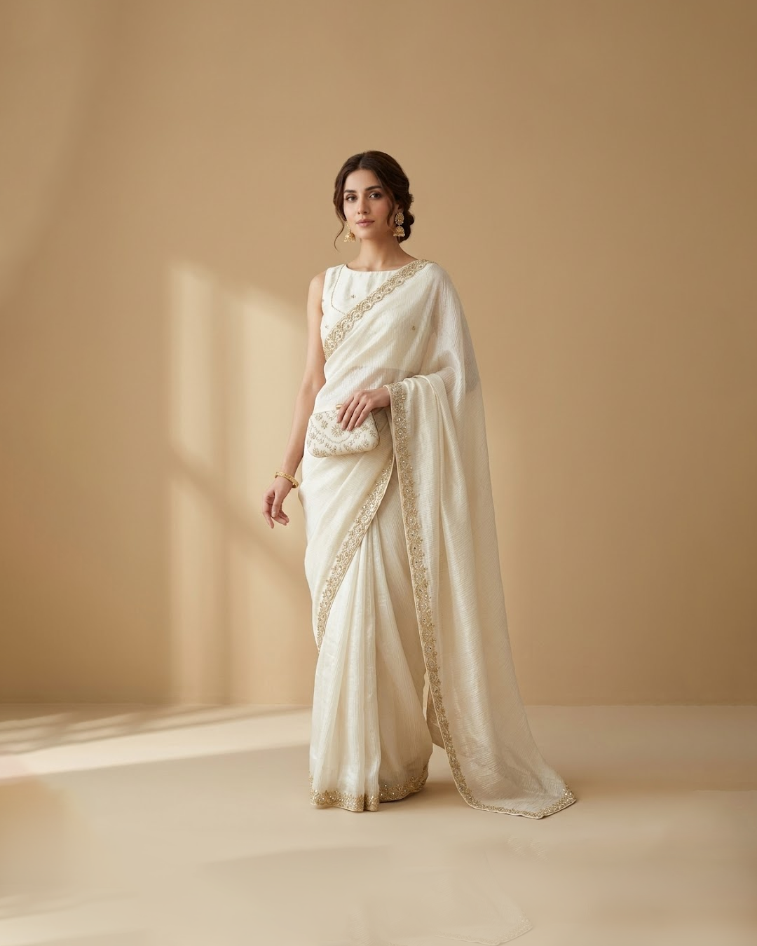 White Silk Saree