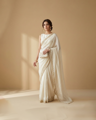 White Silk Saree