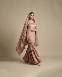 Tea pink gharara set