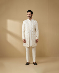White and gold open prince coat